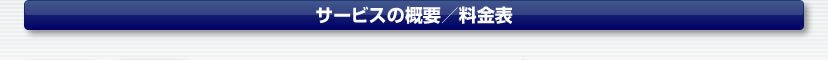 サービスの概要/料金表