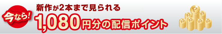 今なら! ハリウッド最新作などが見られる1,080円分の配信ポイント