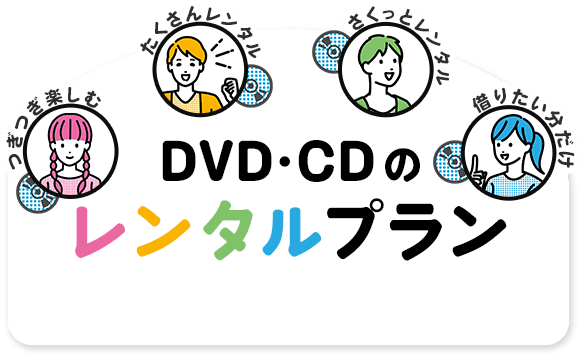つぎつぎ楽しむ たくさんレンタル さくっとレンタル 借りたい分だけ DVD・CDのレンタルプラン