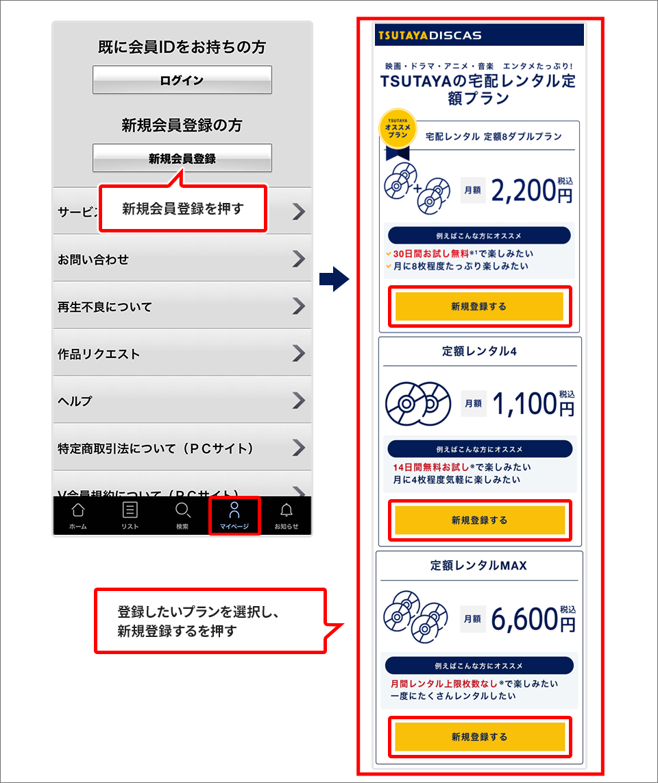 新規会員登録方法