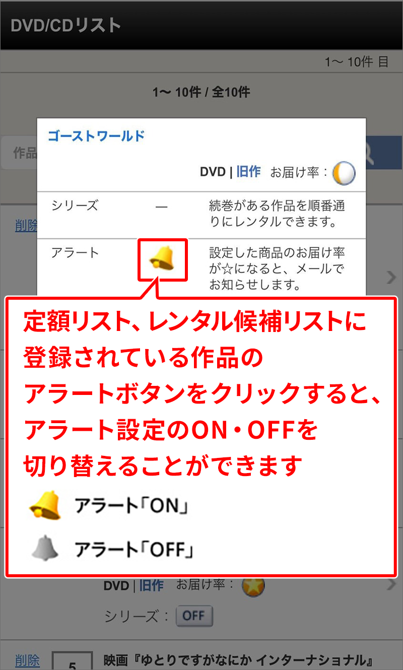 アラート機能